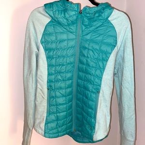 NORTH FACE green zip up jacket, size S